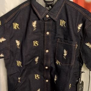 PRPS Black and White Denim Shirt